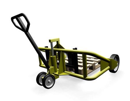 3D render of a pallet truck