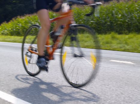 bicyclist on rural road