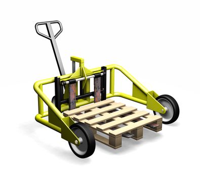 3D render of a pallet truck