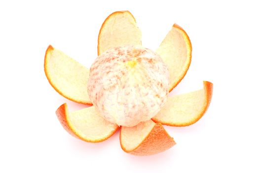 The fresh orange cleared of a peel 