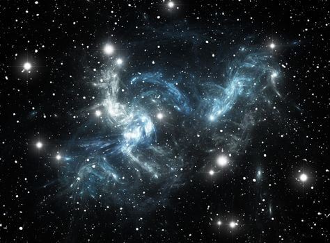 Blue space star nebula