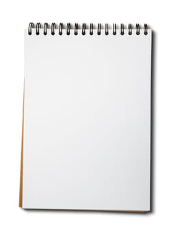 Blank one face white paper notebook vertical