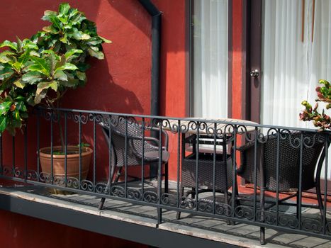 Afternoon sun shine at out door balcony