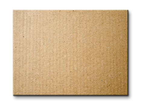 Brown paper card board isolated on white background