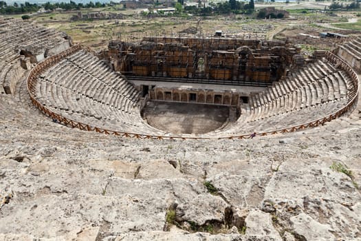 Theater ruins in Hieropolis, Pamukkale, Turkey 