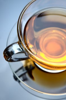Cup of black tea. Kind from above