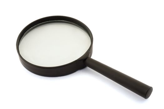 Magnifier close up on a white background