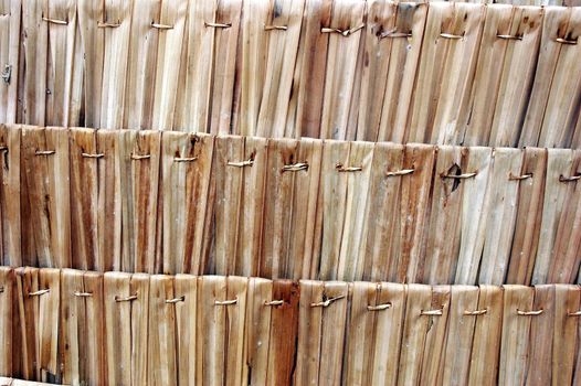 texture and pattern roof of palm leaves