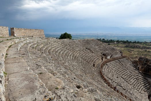 Theater ruins in Hieropolis, Pamukkale, Turkey 