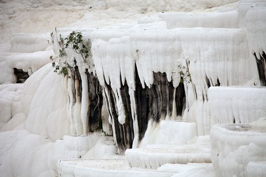 Travertine pools and terraces in Pamukkale Turkey 