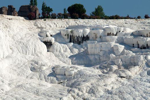Travertine pools and terraces in Pamukkale Turkey 