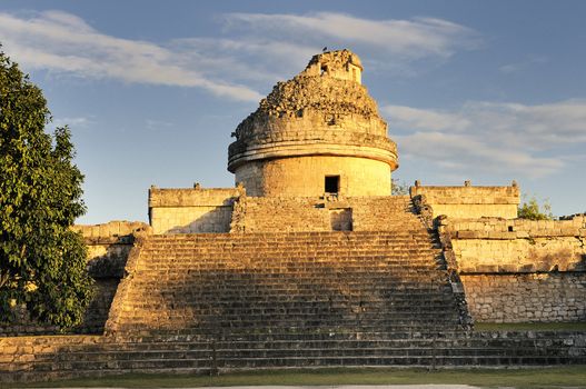 The observatory at Chichen Itza, mexoco, Yucatan