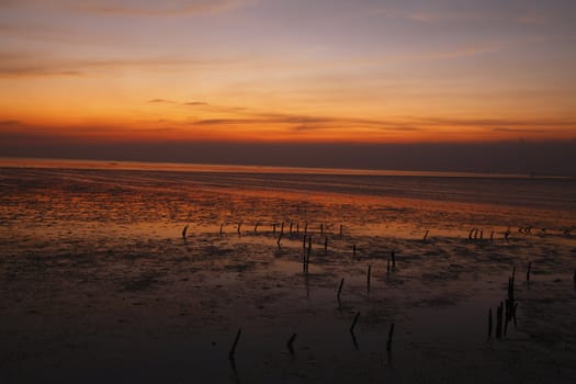 Sunset at Bangpu near Bangkok. Thailand.