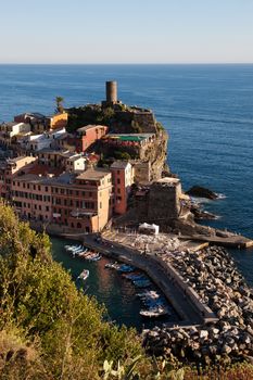 Vernazza, Cinque Terre, Italy , Doria Castle in the center