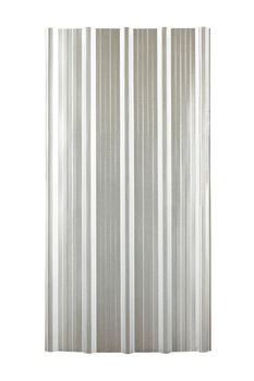 silver corrugated metal roof plate on white background