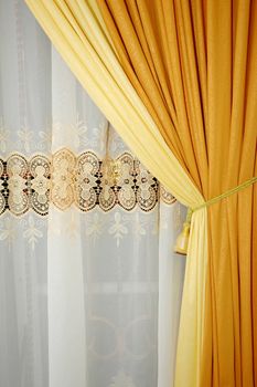 golden yellow silk curtain