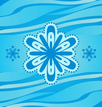 vector snowflake on blue background winter christmas illustration