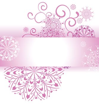 vector illustration with snowflakes and flourishes  winter christmas