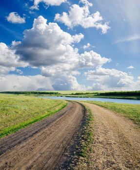 rural road to cloudy horizon