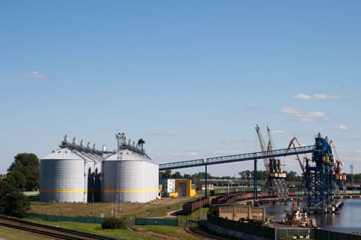 Port , grain terminal, Latvia, Ventspils