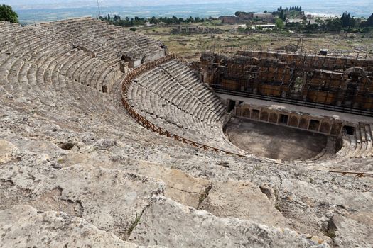 Theater ruins in Hieropolis, Pamukkale, Turkey 