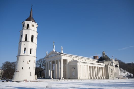 Cathedral with Bell Tower Square in Vilnius, Lithuania