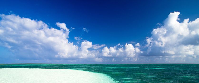 beautiful blue caribbean sea beach