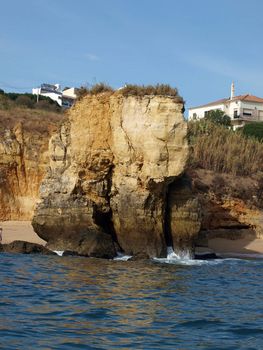 Picturesque Alagarve coast between Lagos and the Cap Vincent