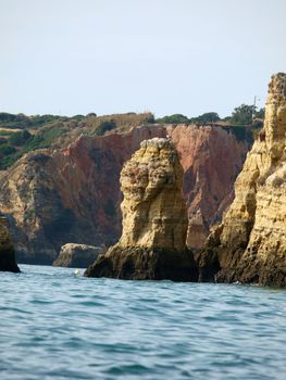 Picturesque Alagarve coast between Lagos and the Cap Vincent