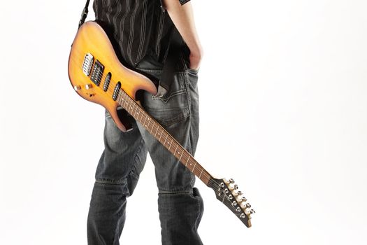 guitarist rock star isolated on white background