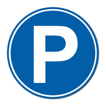 parking sign on white background