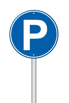 parking sign on white background