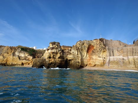 Picturesque Alagarve coast between Lagos and the Cap Vincent