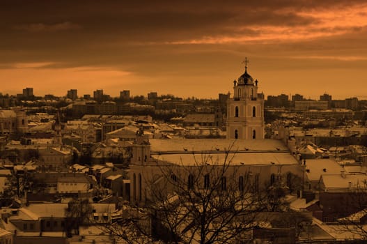 Panorama of Vilnius - capital of Lithuania