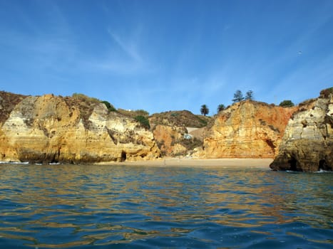 Picturesque Alagarve coast between Lagos and the Cap Vincent