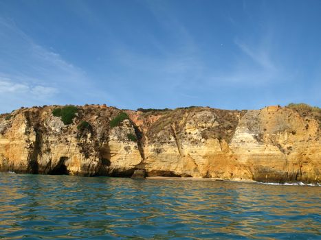 Picturesque Alagarve coast between Lagos and the Cap Vincent
