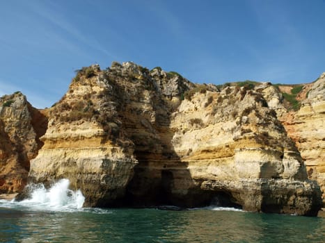 Picturesque Algarve coast between Lagos and the Cap Vincent