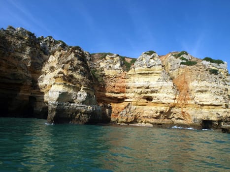 Picturesque Algarve coast between Lagos and the Cap Vincent