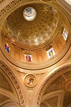 Golden Dome Stained Glass Windows Inside View Main Cathedral Morelia Mexico