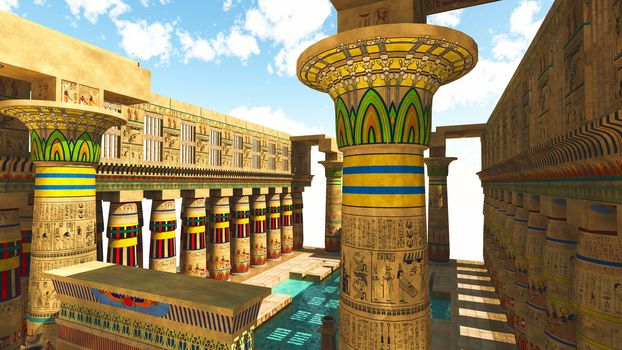 Egyptian columns in a temple
