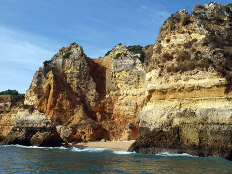 Picturesque Algarve coast between Lagos and the Cap Vincent