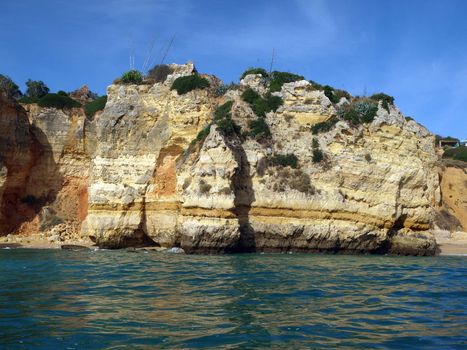 Picturesque Alagarve coast between Lagos and the Cap Vincent