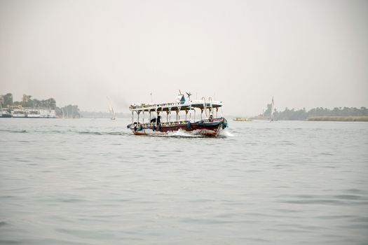 Picture of a boat going across the river Nile