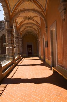 Courtyard, arches, Temple and Convent of Saint Agustin, Art Museum, Queretaro, Mexico, Details, Built 1745
