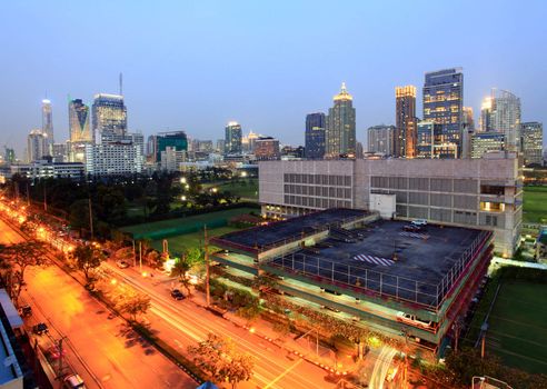 landscape of skyscraper in Bangkok business district