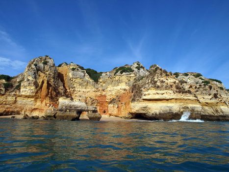 Picturesque Algarve coast between Lagos and the Cap Vincent