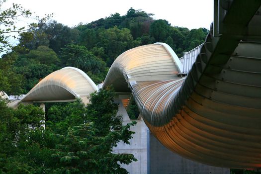 Henderson wave bridge,Modern pedestrian bridge connecting National parks , in Singapore