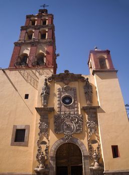 Santo Domingo Church, Steeple, Bells, Facade, Front, Entrance, Queretaro, Mexico
