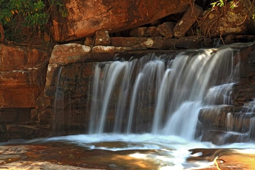 part of Tropical Tadtone waterfall in rain forest in Chaiyaphum North east of Thaland