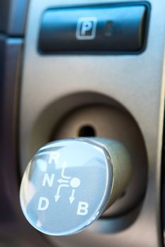 Lever of switching gear-box in a car